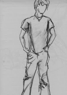 Наброски фигуры человека стоящего