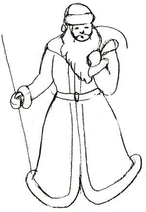 Дедушка Мороз карандашом