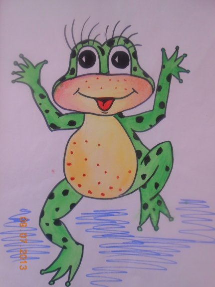Лягушка путешественница рисунок пошагово