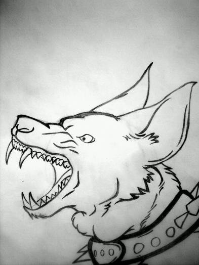 Злая собака рисунок