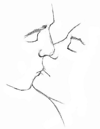 Рисунки карандашом для срисовки поцелуй