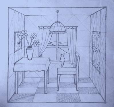 Рисование интерьера рисование 7
