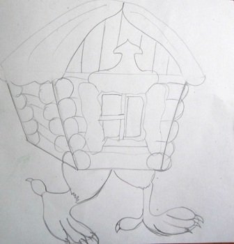 Домик бабы яги рисунок 2 класс