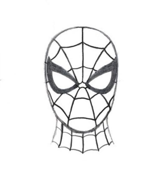 Человек паук для срисовки легко