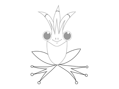 Лягушка срисовать спереди