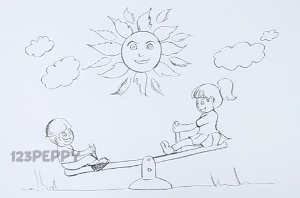 Рисунок на тему детство карандашом