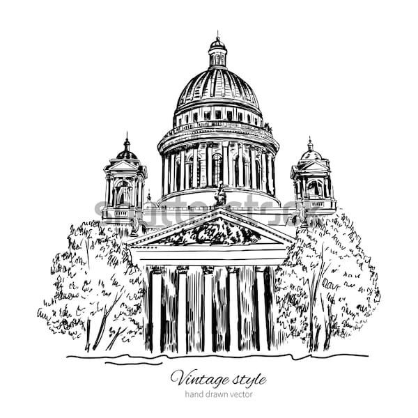 Питер Исаакиевский собор Графика