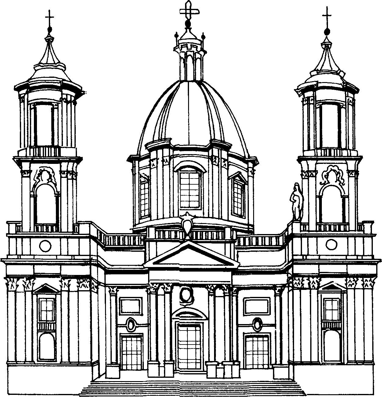 Церковь Сант Аньезе ин Агоне план