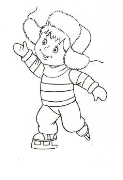 Мальчик на коньках раскраска