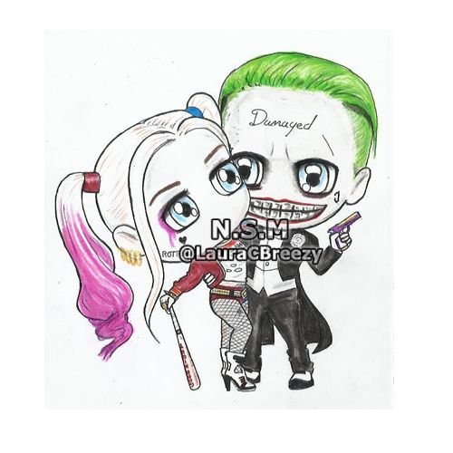 Харли Квинн и Джокер отряд самоубийц рисунок