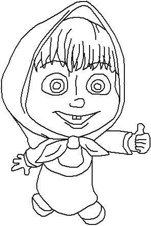 Маша и медведь карандашом