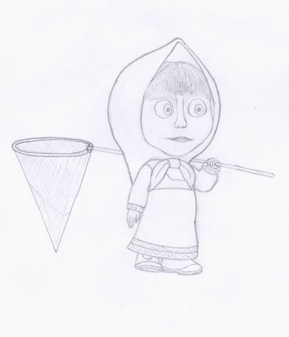 Маша и медведь рисунок карандашом