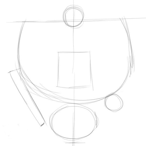 Карандашный набросок герба России