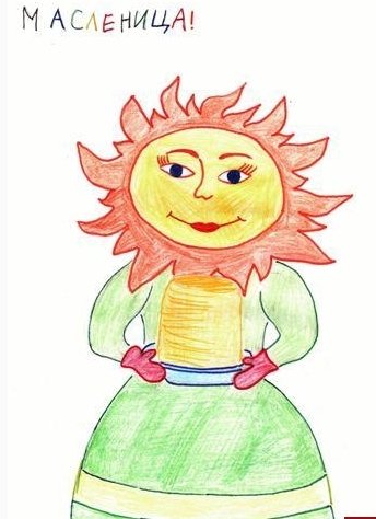 Масленица рисунок карандашом