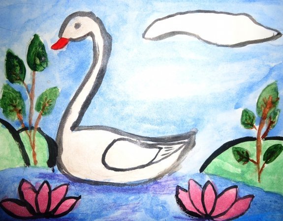 Рисование на тему лебеди