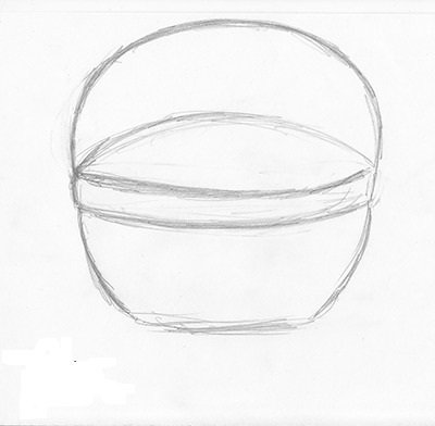 Рисование корзина с грибами