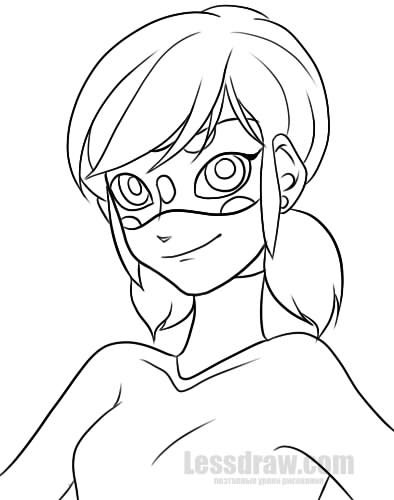 Леди баг рисунок карандашом