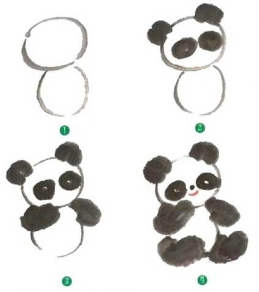 Поэтапное рисование панды
