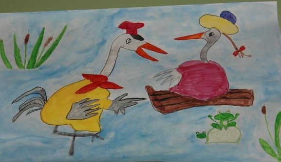 Иллюстрация к сказке журавль и цапля 5 класс