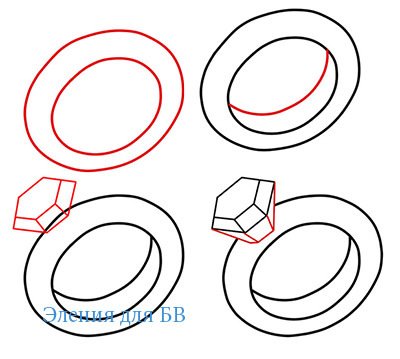 Кольца рисунки пошагово