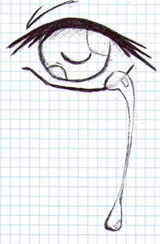 Глаз со слезой карандашом