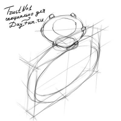 Кольцо рисунок карандашом