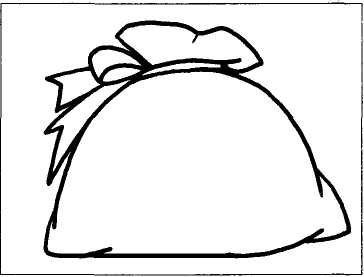 Мешок с подарками раскраска