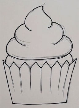 Поэтапное рисование кекса