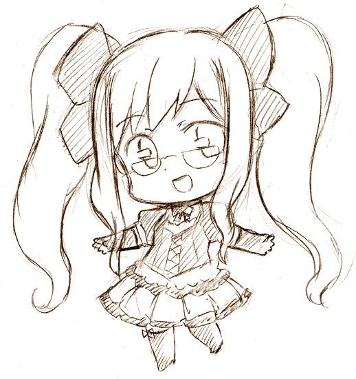 Аниме Чиби карандашом
