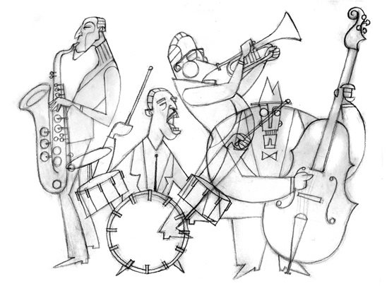 Музыкальный натюрморт карандашом