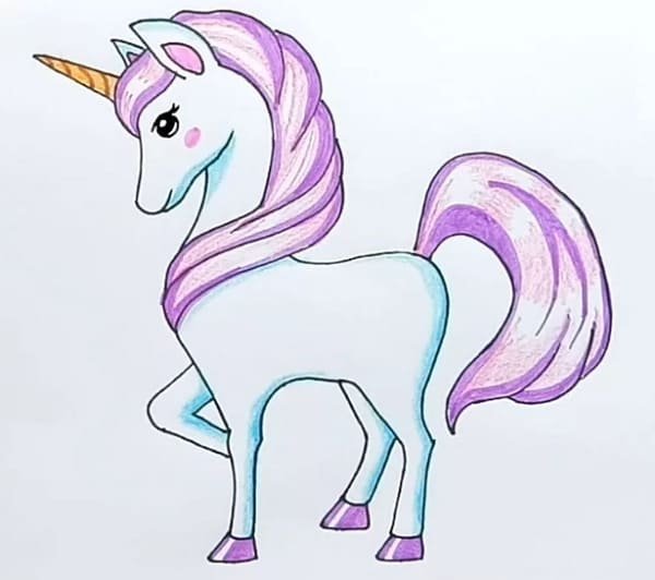 Единорог карандашом для срисовки
