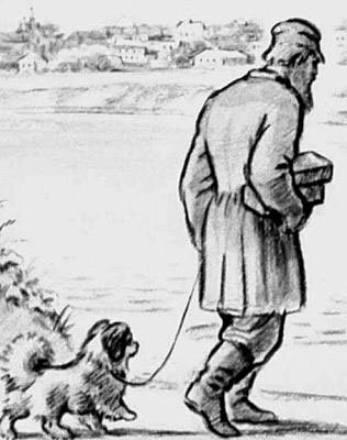 Раскраска Герасима из рассказа Муму