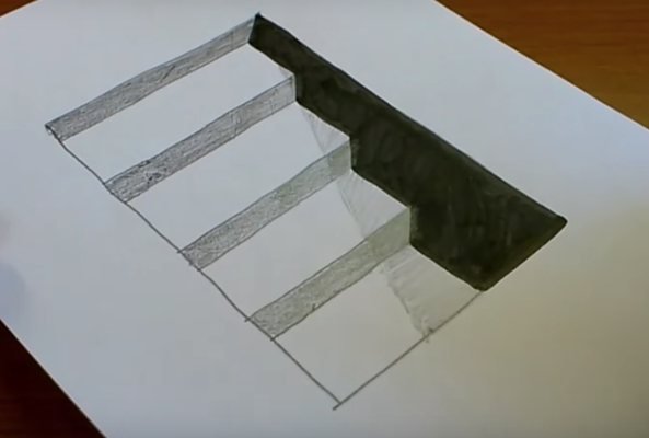 Лестница карандашом