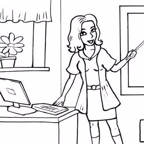 Раскраска профессия учитель