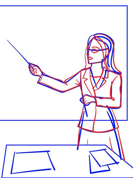 Рисунок учителя карандашом