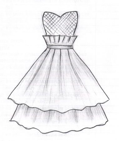 Красивое платье для скетчбука