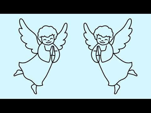 Ангелочек рисунок простой