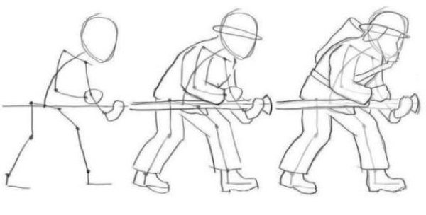 Нарисовать пошагово пожарного