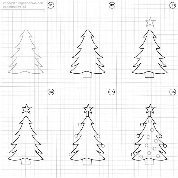 Елка карандашом для начинающих