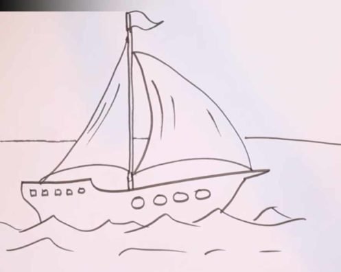 Кораблик рисунок легкий