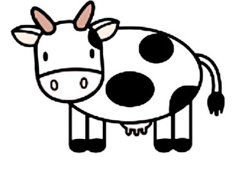 Корова схематично рисунок