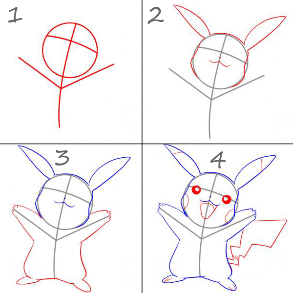 Легкие рисунки Пикачу