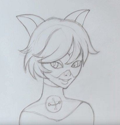 Супер кот карандашом для срисовки