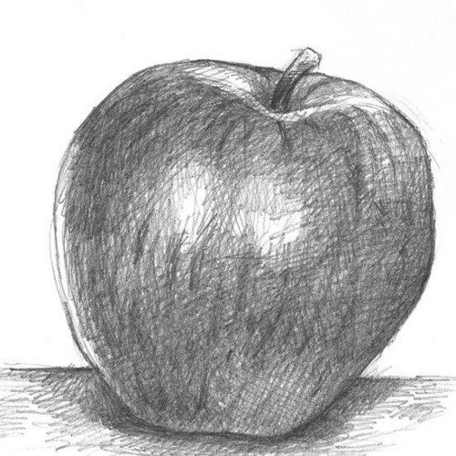 Яблоко карандашом