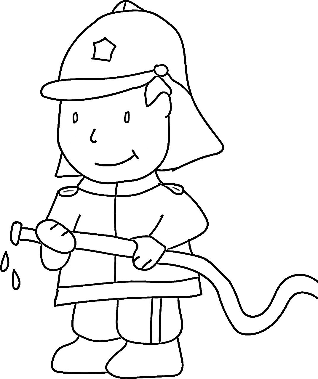 Пожарный раскраска для малышей