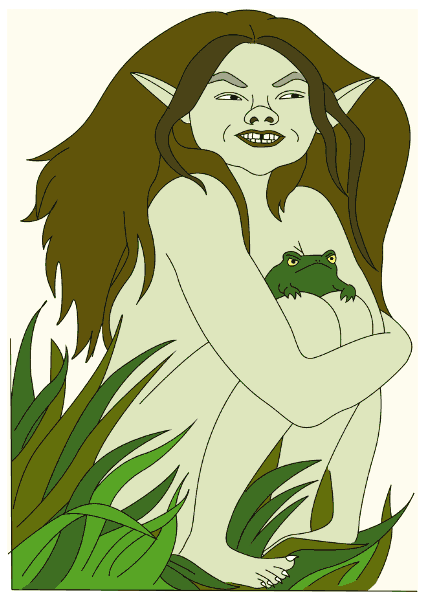 Кикимора рисунок карандашом