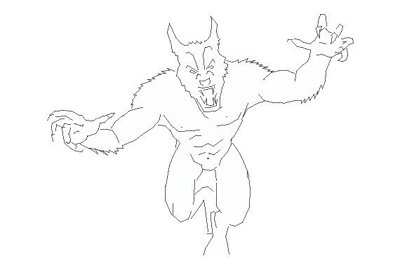 Поэтапное рисование оборотня