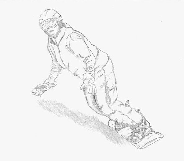Рисунки сноубордистов карандашом