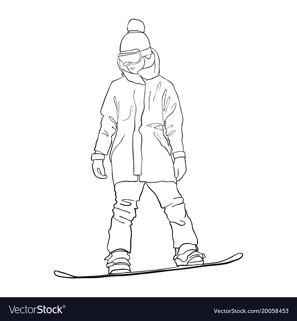 Сноубордист набросок