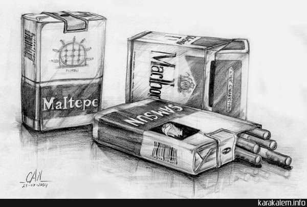 Пачка сигарет рисунок карандашом